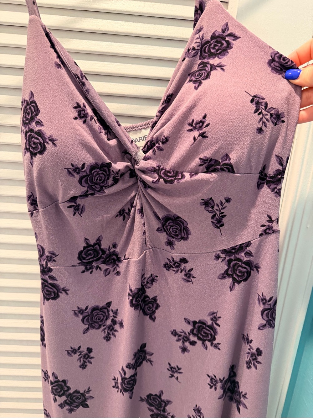 No Boundaries Lavender Maxi Dress with Black Floral Print - Picture 2 of 6